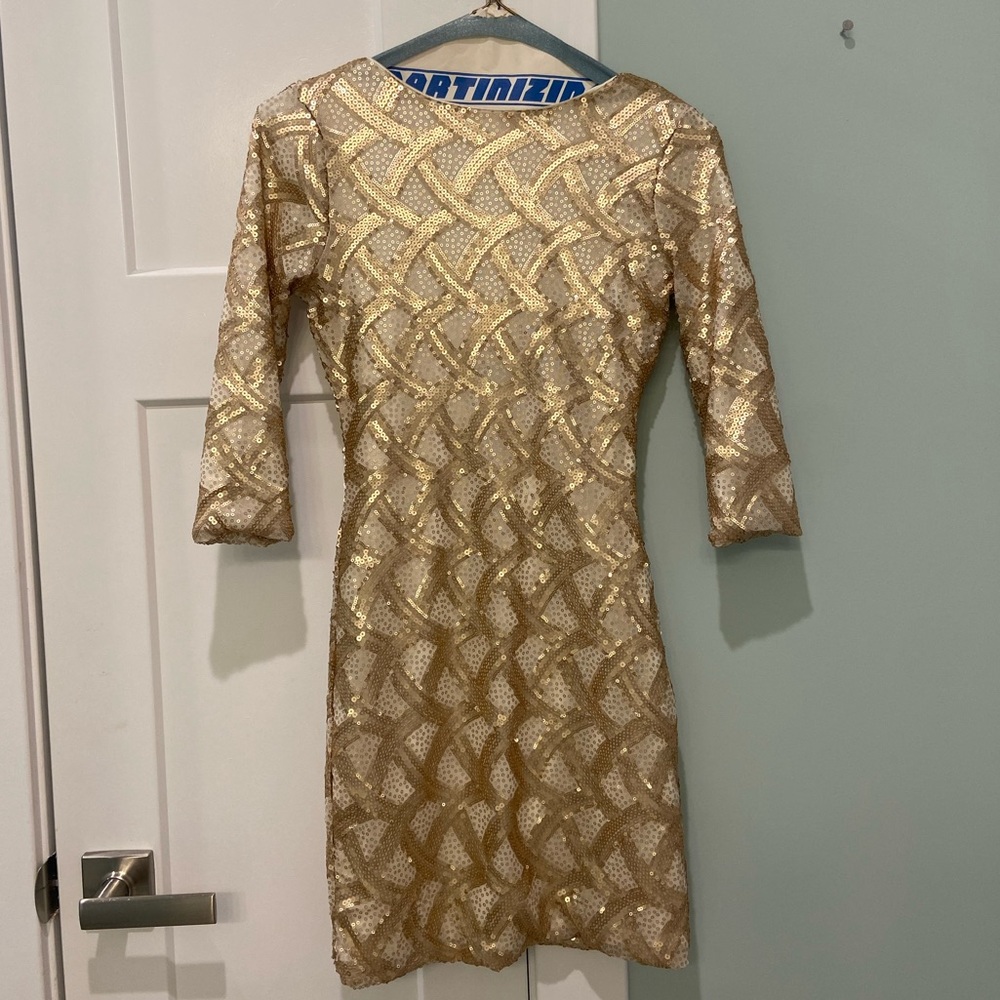 Nordstrom As U Wish Gold Sequin Dress Size S